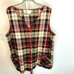 Vintage Blair Wool Blend Button Down Vest Fall & Autumn Colors Layers 1XL